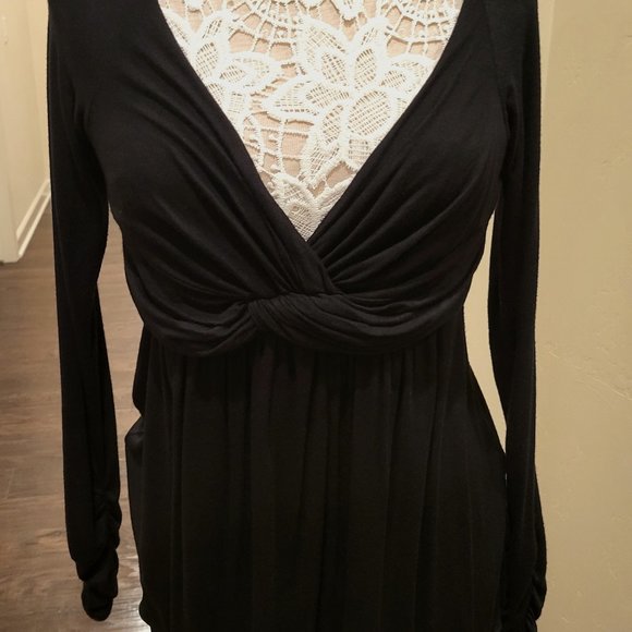 Boston Proper Sexy Black Tunic with under bust cinching! - Picture 1 of 2